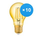 Multipack 10x Osram Vintage 1906 LED E27 Pear Filament Gold 4W 410lm - 824 Extra Warm White | Replaces 40W Multipack 10x Osram Vintage 1906 LED E27 Pear Filament Gold 4W 410lm - 824 Extra Warm White | Replaces 40W
