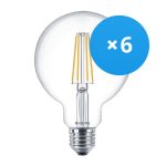 Multipack 6x Philips Corepro LED Globe E27 Filament Clear 95mm 7W 806lm - 827 Extra Warm White | Replaces 60W Multipack 6x Philips Corepro LED Globe E27 Filament Clear 95mm 7W 806lm - 827 Extra Warm White | Replaces 60W