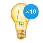 Multipack 10x Osram Vintage 1906 LED E27 Pear Filament Gold 2.5W 220lm - 824 Extra Warm White | Replaces 25W Multipack 10x Osram Vintage 1906 LED E27 Pear Filament Gold 2.5W 220lm - 824 Extra Warm White | Replaces 25W