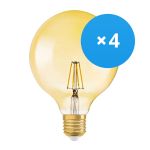 Multipack 4x Ledvance Vintage 1906 LED E27 Ball Gold 4W 410lm - 824 Extra Warm White | Replaces 40W Multipack 4x Ledvance Vintage 1906 LED E27 Ball Gold 4W 410lm - 824 Extra Warm White | Replaces 40W