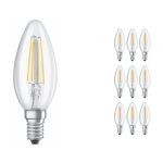 Multipack 10x Ledvance CLASSIC LED E14 Candle Filament Clear 4W 470lm - 840 Cool White | Replaces 40W Multipack 10x Ledvance CLASSIC LED E14 Candle Filament Clear 4W 470lm - 840 Cool White | Replaces 40W