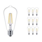 Multipack 10x Philips Corepro LED Bulb E27 Edison Filament Clear 7W 806lm - 827 Extra Warm White | Replaces 60W Multipack 10x Philips Corepro LED Bulb E27 Edison Filament Clear 7W 806lm - 827 Extra Warm White | Replaces 60W