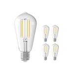Multipack 5x Calex Smart Tuya Wifi E27 Edison Filament 7W 806lm - 818-830 Tunable White | Dimmable - Replaces 60W Multipack 5x Calex Smart Tuya Wifi E27 Edison Filament 7W 806lm - 818-830 Tunable White | Dimmable - Replaces 60W