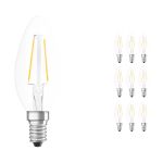 Multipack 10x Ledvance CLASSIC LED E14 Candle Filament Clear 2.5W 250lm - 827 Extra Warm White | Replaces 25W Multipack 10x Ledvance CLASSIC LED E14 Candle Filament Clear 2.5W 250lm - 827 Extra Warm White | Replaces 25W