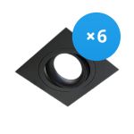 Multipack 6x Noxion Recessed Spot Boxi MR16 Tiltable Black | Cutout 80mm - GU10 Socket Multipack 6x Noxion Recessed Spot Boxi MR16 Tiltable Black | Cutout 80mm - GU10 Socket