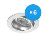 Multipack 6x Noxion Recessed Spot Vision MR16 Tiltable Aluminium | Cutout 69mm - GU10 Socket Multipack 6x Noxion Recessed Spot Vision MR16 Tiltable Aluminium | Cutout 69mm - GU10 Socket