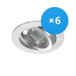 Multipack 6x Noxion Recessed Spot Drome MR16 Tiltable Aluminium | Cutout 69mm - GU10 Socket Multipack 6x Noxion Recessed Spot Drome MR16 Tiltable Aluminium | Cutout 69mm - GU10 Socket