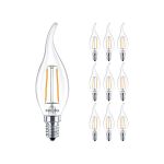 Multipack 10x Philips Corepro LED Candle E14 Bent-tip Filament Clear 2W 250lm - 827 Extra Warm White | Replaces 25W Multipack 10x Philips Corepro LED Candle E14 Bent-tip Filament Clear 2W 250lm - 827 Extra Warm White | Replaces 25W