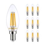 Multipack 10x Noxion Lucent LED E14 Candle Filament Clear 4.5W 470lm - 827 Extra Warm White | Dimmable - Replaces 40W Multipack 10x Noxion Lucent LED E14 Candle Filament Clear 4.5W 470lm - 827 Extra Warm White | Dimmable - Replaces 40W