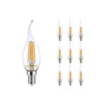 Multipack 10x Noxion Lucent LED E14 Bent-tip Candle Filament Clear 4.5W 470lm - 827 Extra Warm White | Dimmable - Replaces 40W Multipack 10x Noxion Lucent LED E14 Bent-tip Candle Filament Clear 4.5W 470lm - 827 Extra Warm White | Dimmable - Replaces 40W