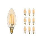 Multipack 10x Noxion Lucent LED E14 Candle Filament Amber 4.1W 350lm - 822 Extra Warm White | Dimmable - Replaces 40W Multipack 10x Noxion Lucent LED E14 Candle Filament Amber 4.1W 350lm - 822 Extra Warm White | Dimmable - Replaces 40W