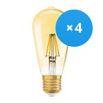 Multipack 4x Ledvance Vintage 1906 LED E27 Pear Gold 2.5W 220lm - 824 Extra Warm White | Replaces 22W Multipack 4x Ledvance Vintage 1906 LED E27 Pear Gold 2.5W 220lm - 824 Extra Warm White | Replaces 22W