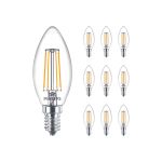 Multipack 10x Philips MASTER Value LED Candle E14 Filament Clear 3.4W 470lm - 927 Extra Warm White | Best Colour Rendering - Dimmable - Replaces 25W Multipack 10x Philips MASTER Value LED Candle E14 Filament Clear 3.4W 470lm - 927 Extra Warm White | Best Colour Rendering - Dimmable - Replaces 25W