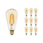 Multipack 10x Noxion Lucent LED E27 Edison Filament Amber 7.2W 630lm - 822 Extra Warm White | Dimmable - Replaces 50W Multipack 10x Noxion Lucent LED E27 Edison Filament Amber 7.2W 630lm - 822 Extra Warm White | Dimmable - Replaces 50W