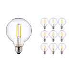 Multipack 10x Noxion Pro Classic LED E27 Globe Filament Clear 95mm 8W 806lm - 827 Extra Warm White | Dimmable - Replaces 60W Multipack 10x Noxion Pro Classic LED E27 Globe Filament Clear 95mm 8W 806lm - 827 Extra Warm White | Dimmable - Replaces 60W