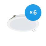 Multipack 6x Philips LED Downlight DN065B Metal White 12W 1200lm 110D - 830 Warm White | 175mm - Cutout 150mm - IP20