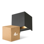 Multipack 4x D'Lite LED Wall Light Elingen Aluminium Black 4.9W 480lm - 830 Warm White Multipack 4x D'Lite LED Wall Light Elingen Aluminium Black 4.9W 480lm - 830 Warm White