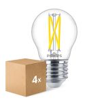 Multipack 4x Philips MASTER LED Lustre E27 Ball Filament Clear 2.5W 340lm - 922-927 Dim To Warm | Best Colour Rendering - Dimmable - Replaces 25W Multipack 4x Philips MASTER LED Lustre E27 Ball Filament Clear 2.5W 340lm - 922-927 Dim To Warm | Best Colour Rendering - Dimmable - Replaces 25W