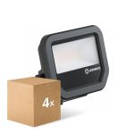 Multipack 4x Ledvance LED Floodlight Aluminium Black 8W 1100lm 100D - 830 Warm White | IP66 - Symmetrical Multipack 4x Ledvance LED Floodlight Aluminium Black 8W 1100lm 100D - 830 Warm White | IP66 - Symmetrical