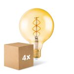 Multipack 4x Osram Vintage 1906 LED E27 Globe Filament Goud 125mm 4W 300lm - 820 Zeer Warm Wit | Dimbaar - Vervangt 28W Multipack 4x Osram Vintage 1906 LED E27 Globe Filament Goud 125mm 4W 300lm - 820 Zeer Warm Wit | Dimbaar - Vervangt 28W