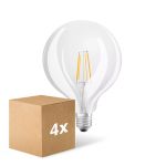 Multipack 4x Osram SuperStar LED E27 Globe 125mm Filament Clear 7W 806lm - 822-827 Dim To Warm | Dimmable - Replaces 60W Multipack 4x Osram SuperStar LED E27 Globe 125mm Filament Clear 7W 806lm - 822-827 Dim To Warm | Dimmable - Replaces 60W