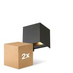 Duopack D'Lite LED Wall Light Elingen Aluminium Black 4.9W 480lm - 830 Warm White Duopack D'Lite LED Wall Light Elingen Aluminium Black 4.9W 480lm - 830 Warm White