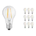 Multipack 10x Ledvance CLASSIC LED E27 Pear Filament Clear 4.2W 470lm - 927 Extra Warm White | Best Colour Rendering - Dimmable - Replaces 40W