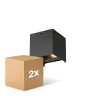 Duopack D'Lite LED Wall Light Elingen Aluminium Black 4.9W 290lm - 830 Warm White | Motion Sensor